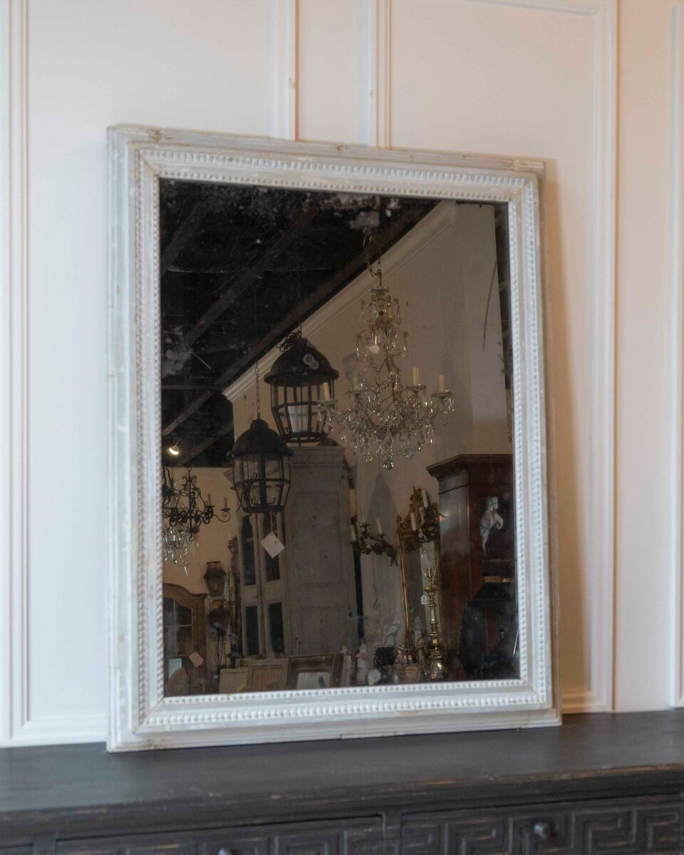 French 18th Century Louis XVI Painted Mirror with Original Glass - JAA