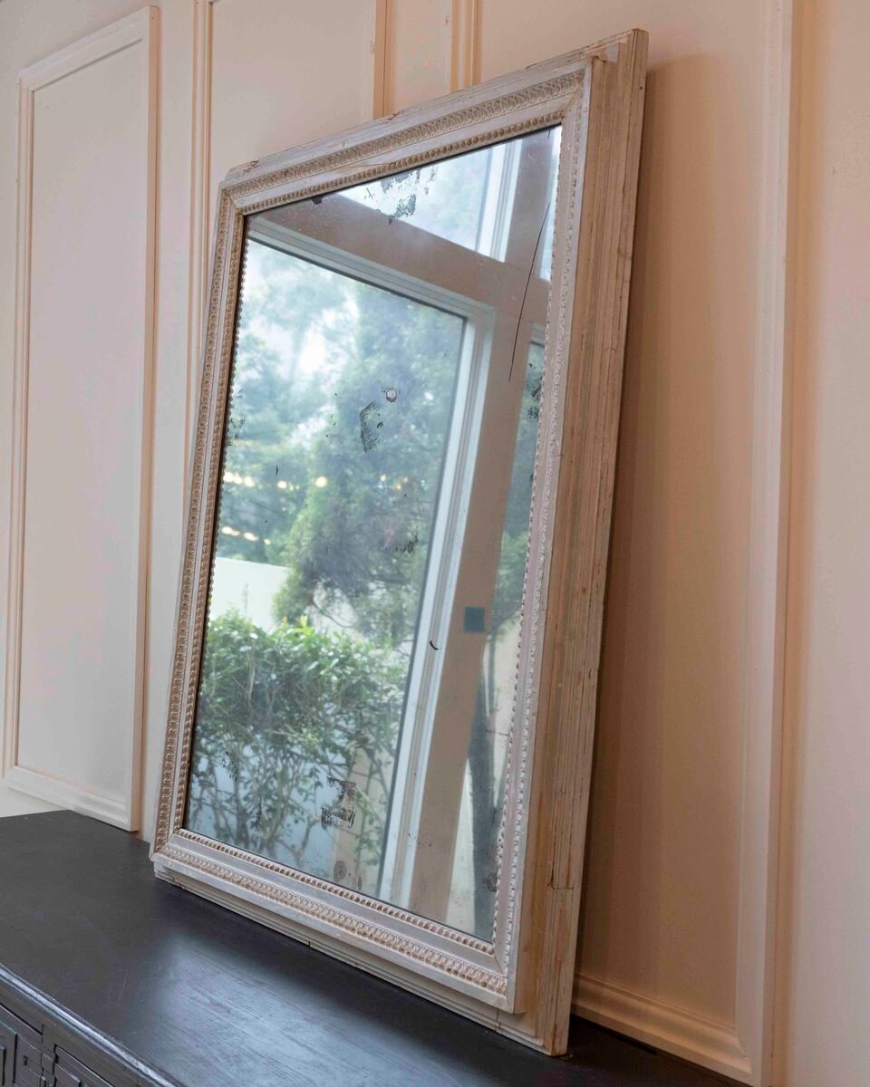 French 18th Century Louis XVI Painted Mirror with Original Glass - JAA