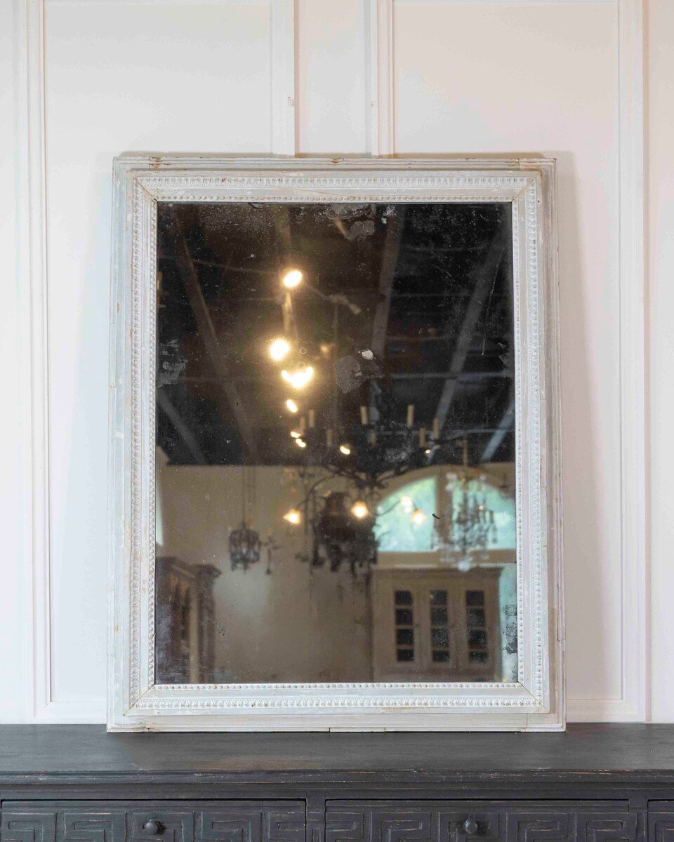 French 18th Century Louis XVI Painted Mirror with Original Glass - JAA