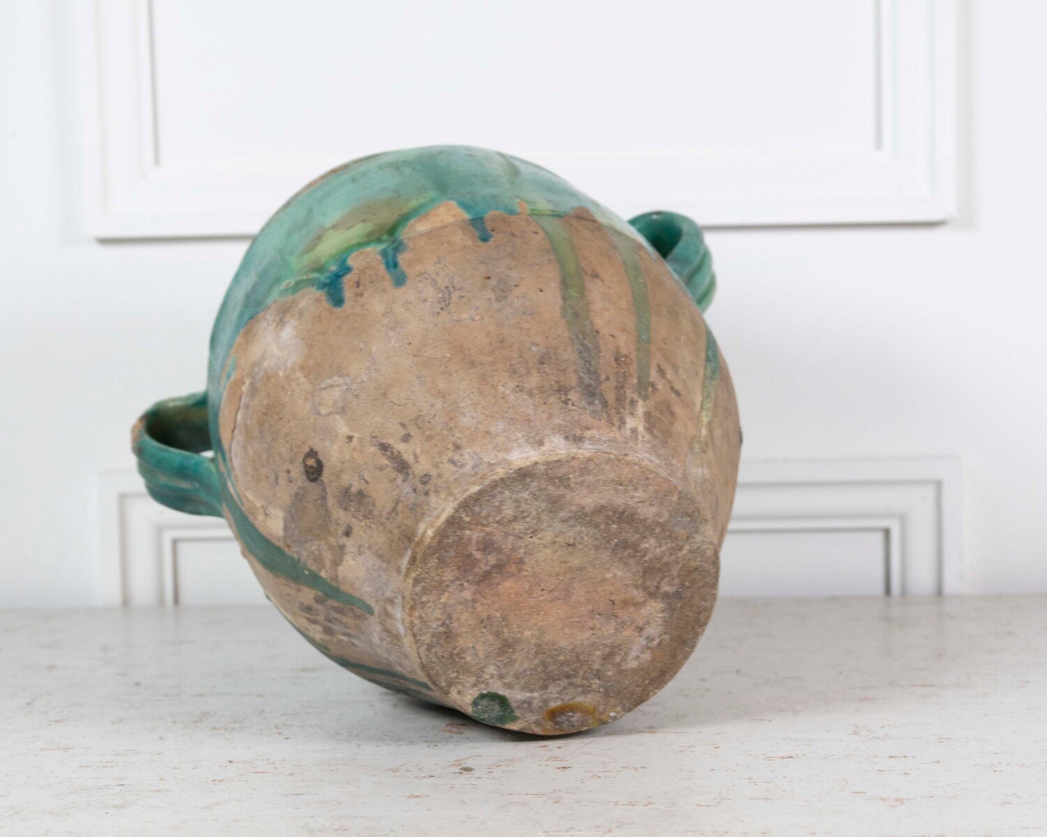 French 19th Century Turquoise and Green Glaze Confit Pot - JAA