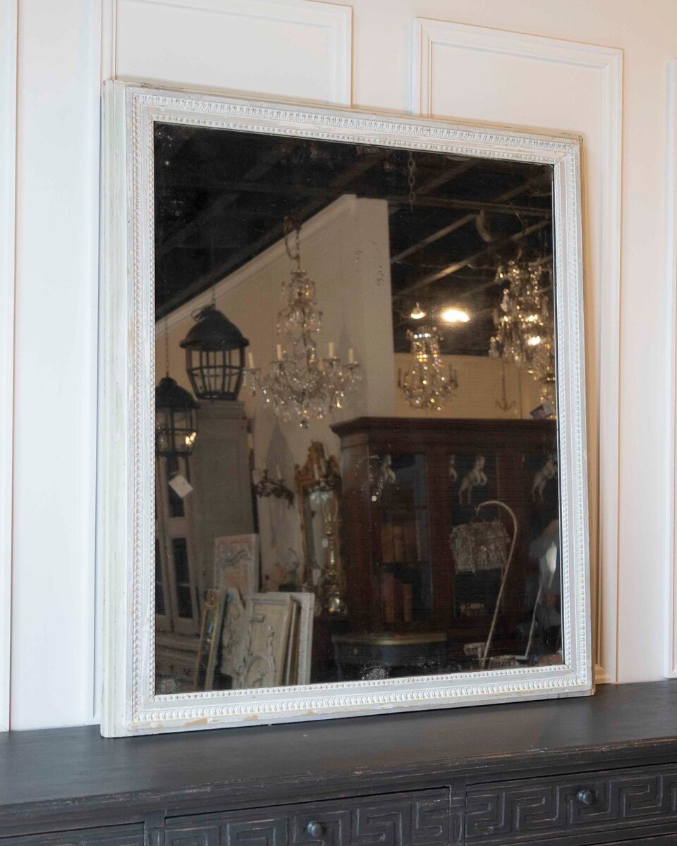 French 18th Century Louis XVI Wood Panel Mirror - JAA