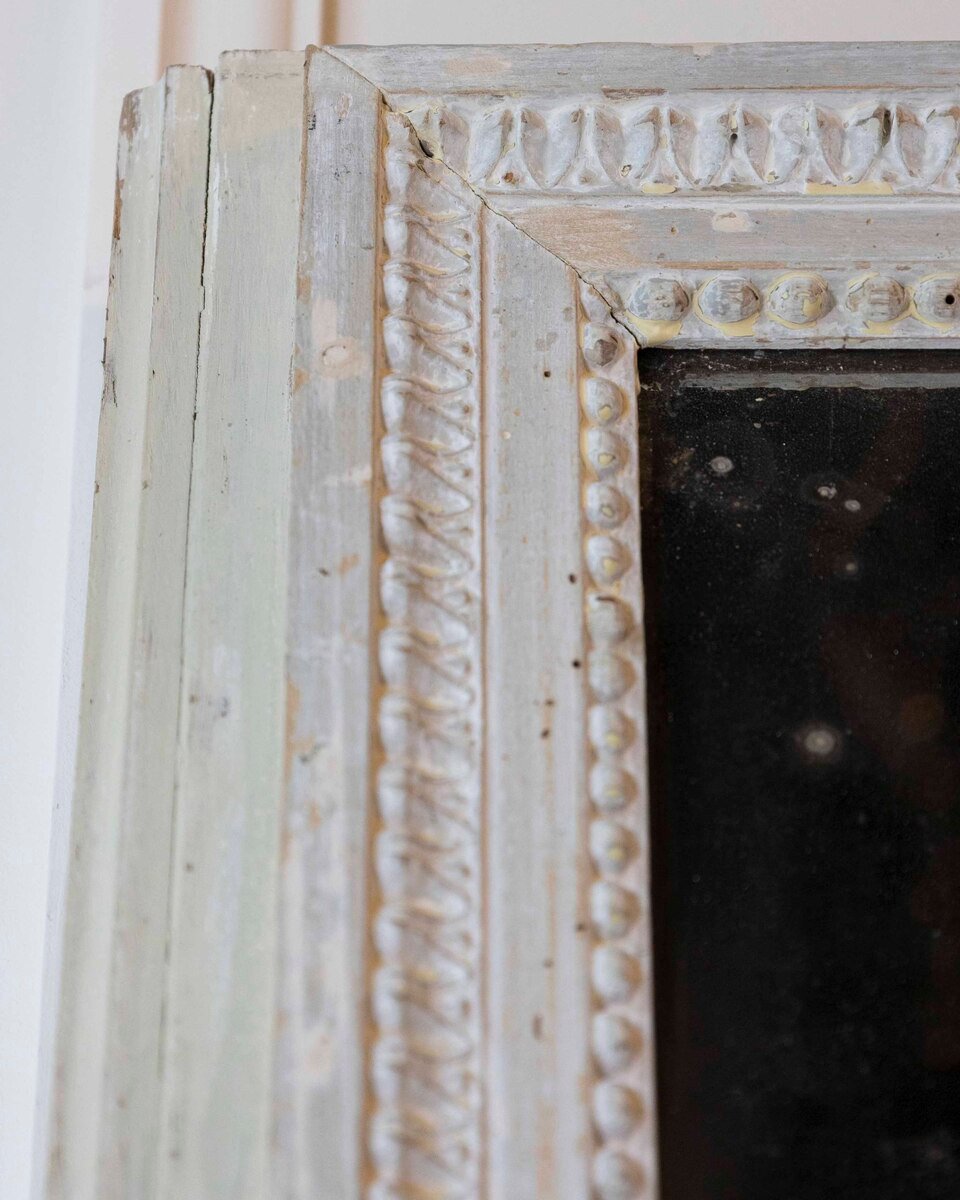 French 18th Century Louis XVI Wood Panel Mirror - JAA