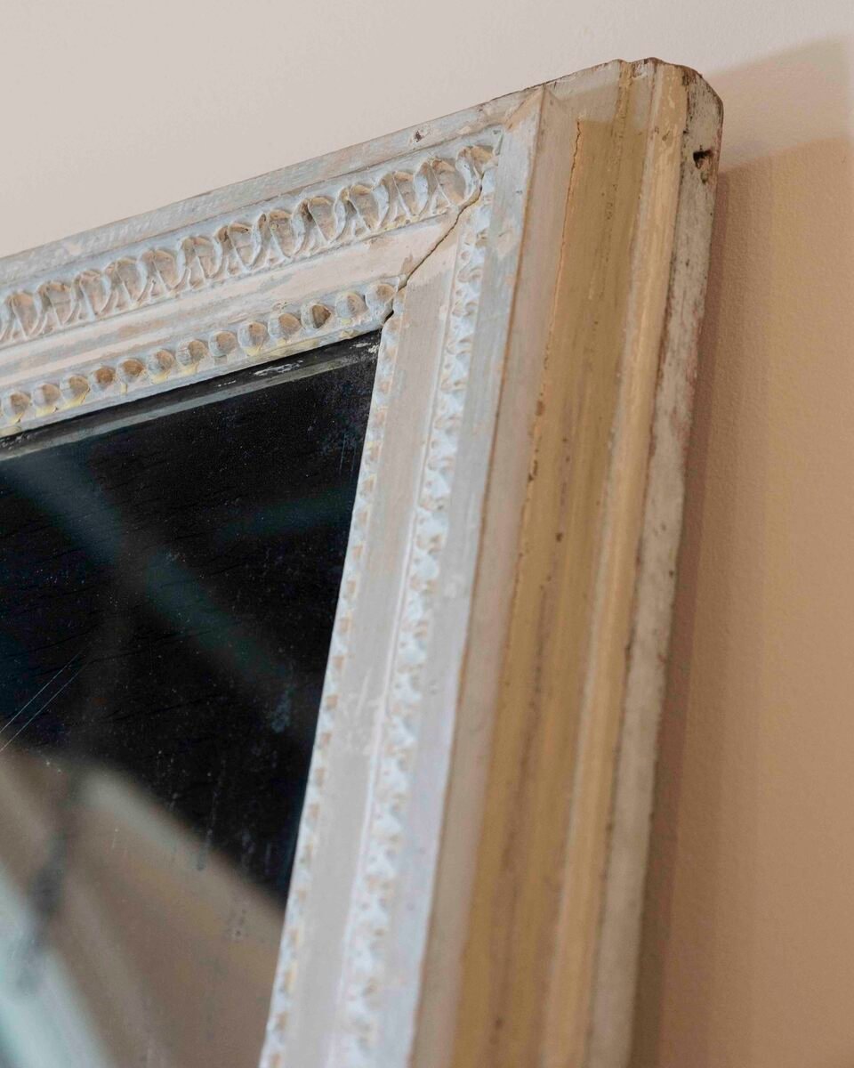 French 18th Century Louis XVI Wood Panel Mirror - JAA