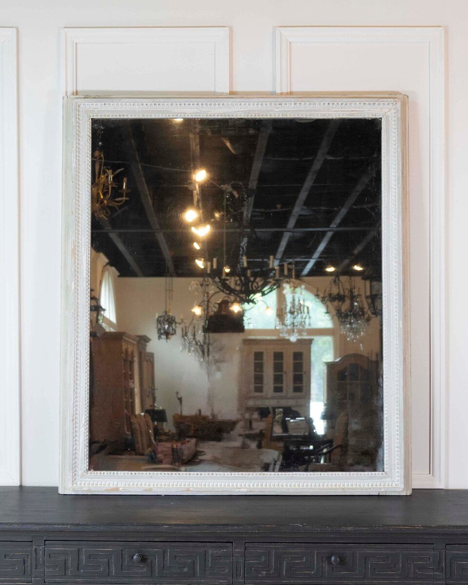French 18th Century Louis XVI Wood Panel Mirror - JAA