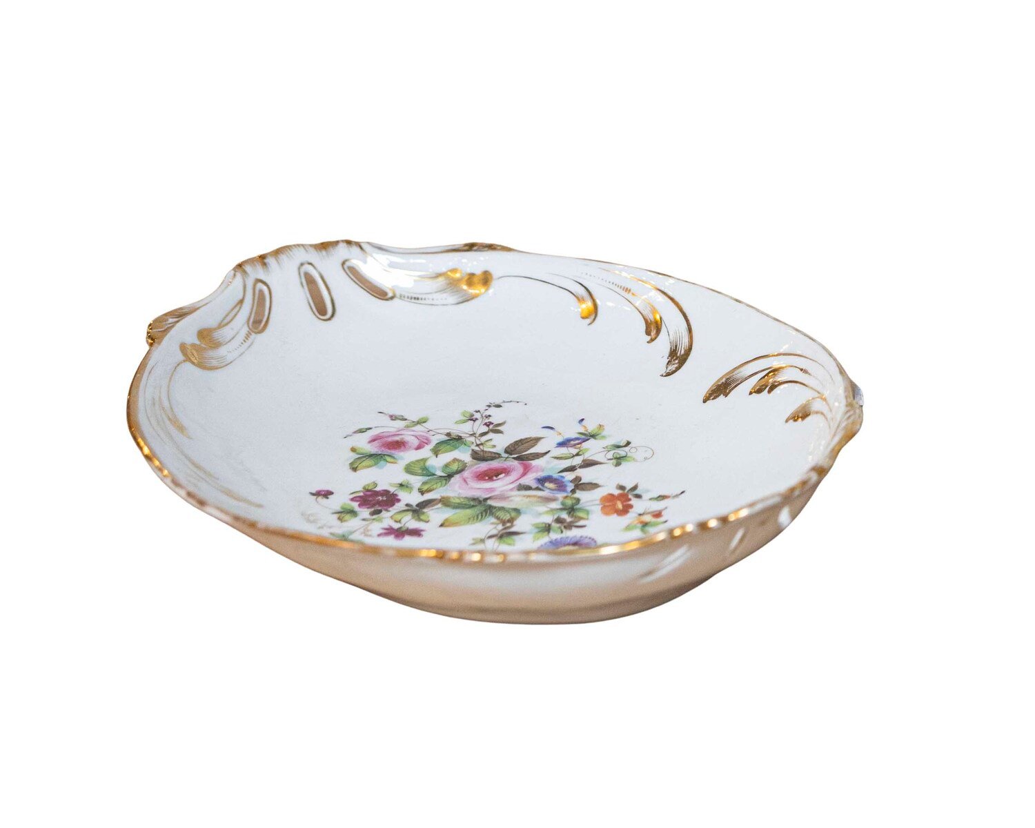 French Napoléon III Porcelain de Paris Plates with Floral Décor, Eight Available. - JAA