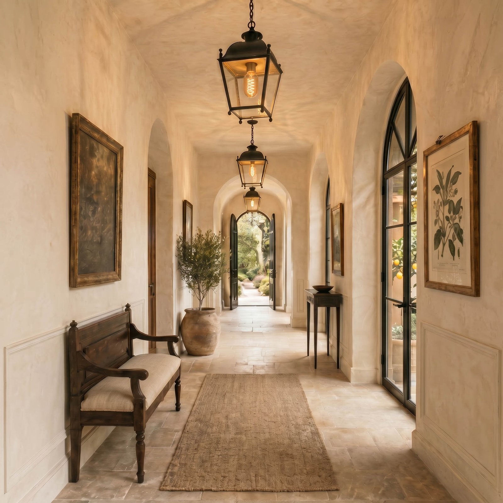 Antique lanterns at a coastal California estate
