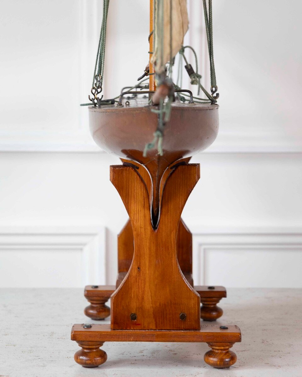 Gaff Rigged Cutter Wooden Pond Yacht Circa 1920 - JAA