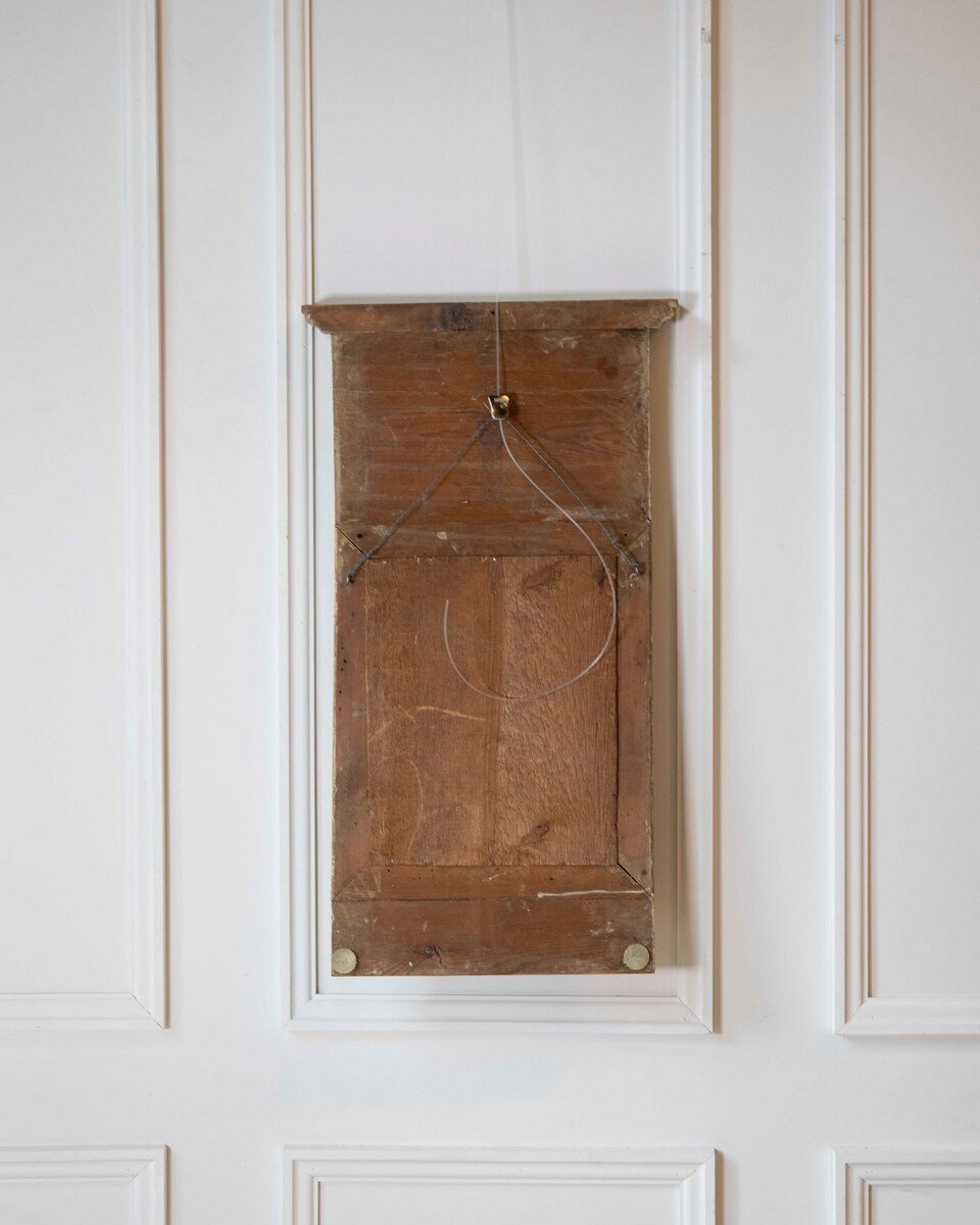 Swedish Neoclassical Painted Mirror With Sphinx Crest and Candle Sconce, Early 19th Century - JAA
