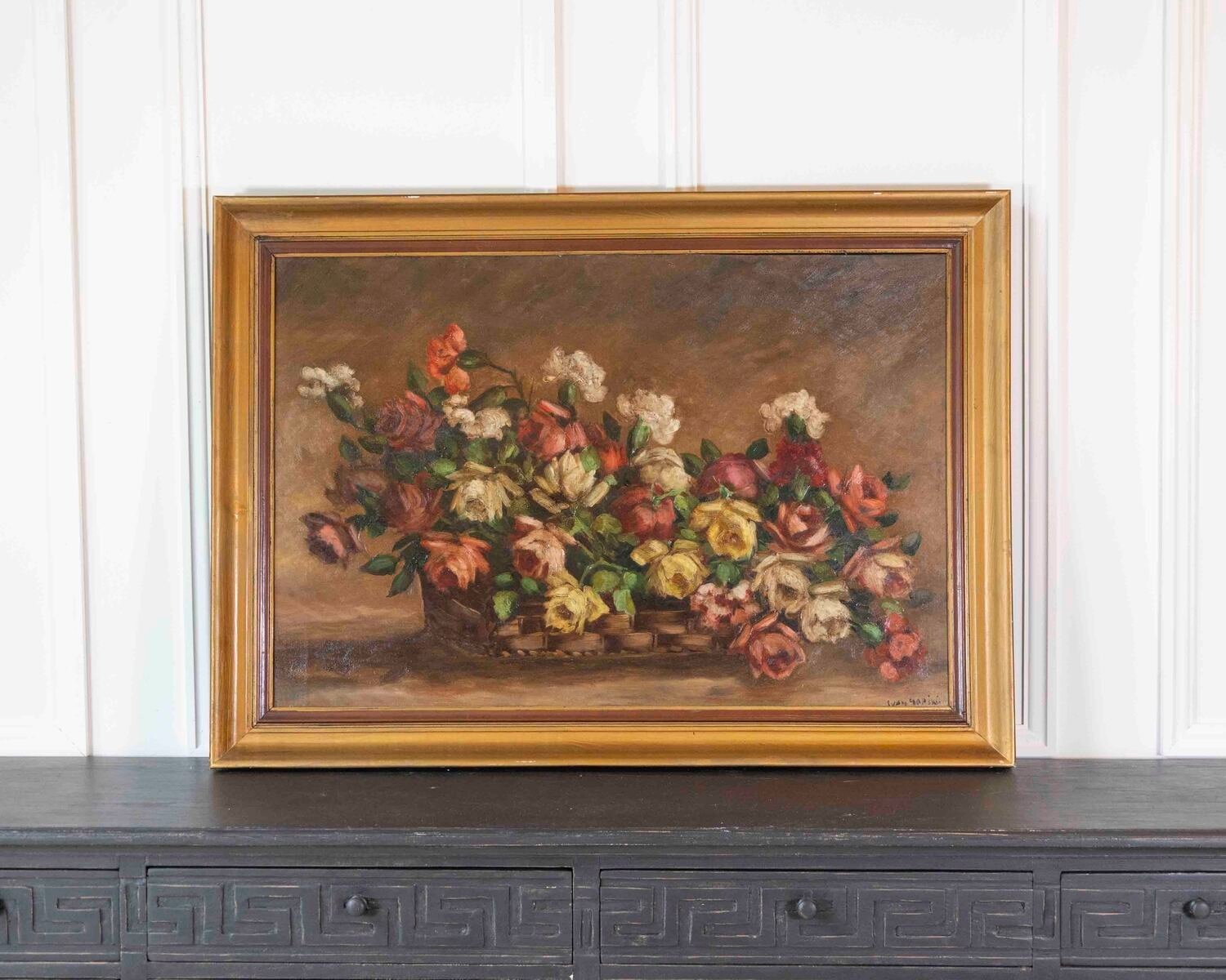 Ivan Gorini, Still Life with Flowers, Oil on Panel - JAA