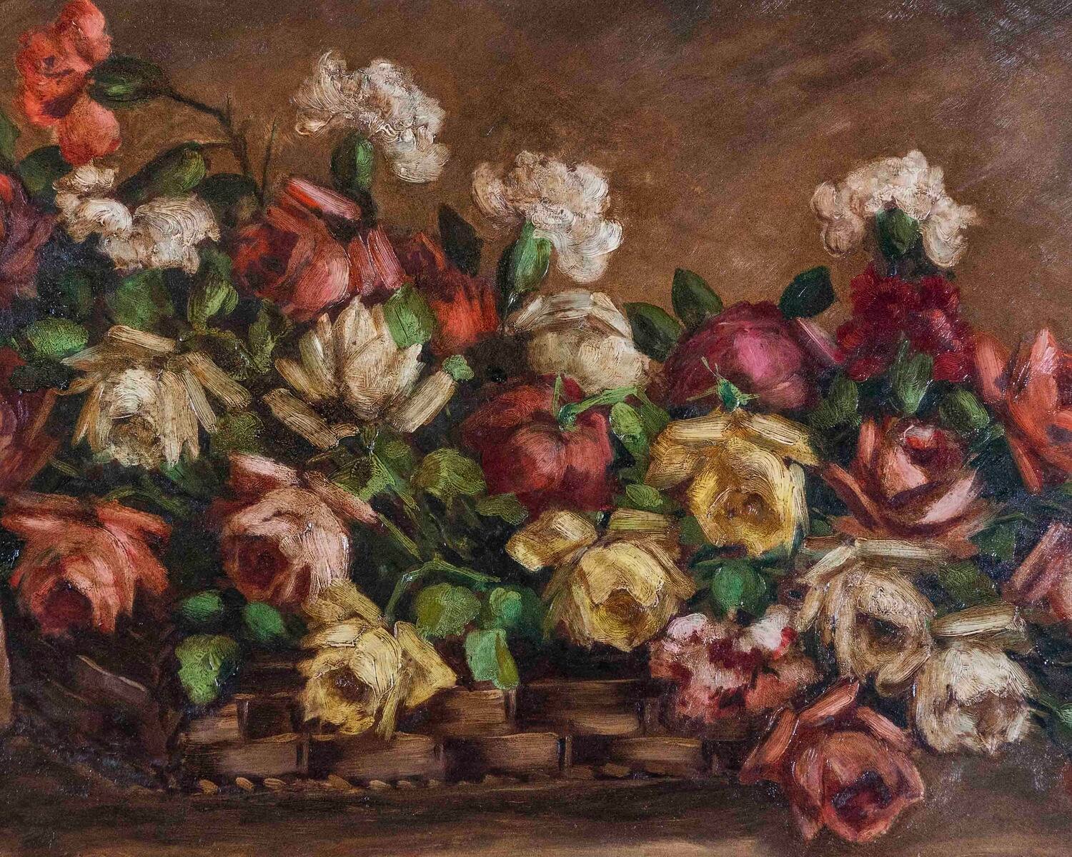 Ivan Gorini, Still Life with Flowers, Oil on Panel - JAA