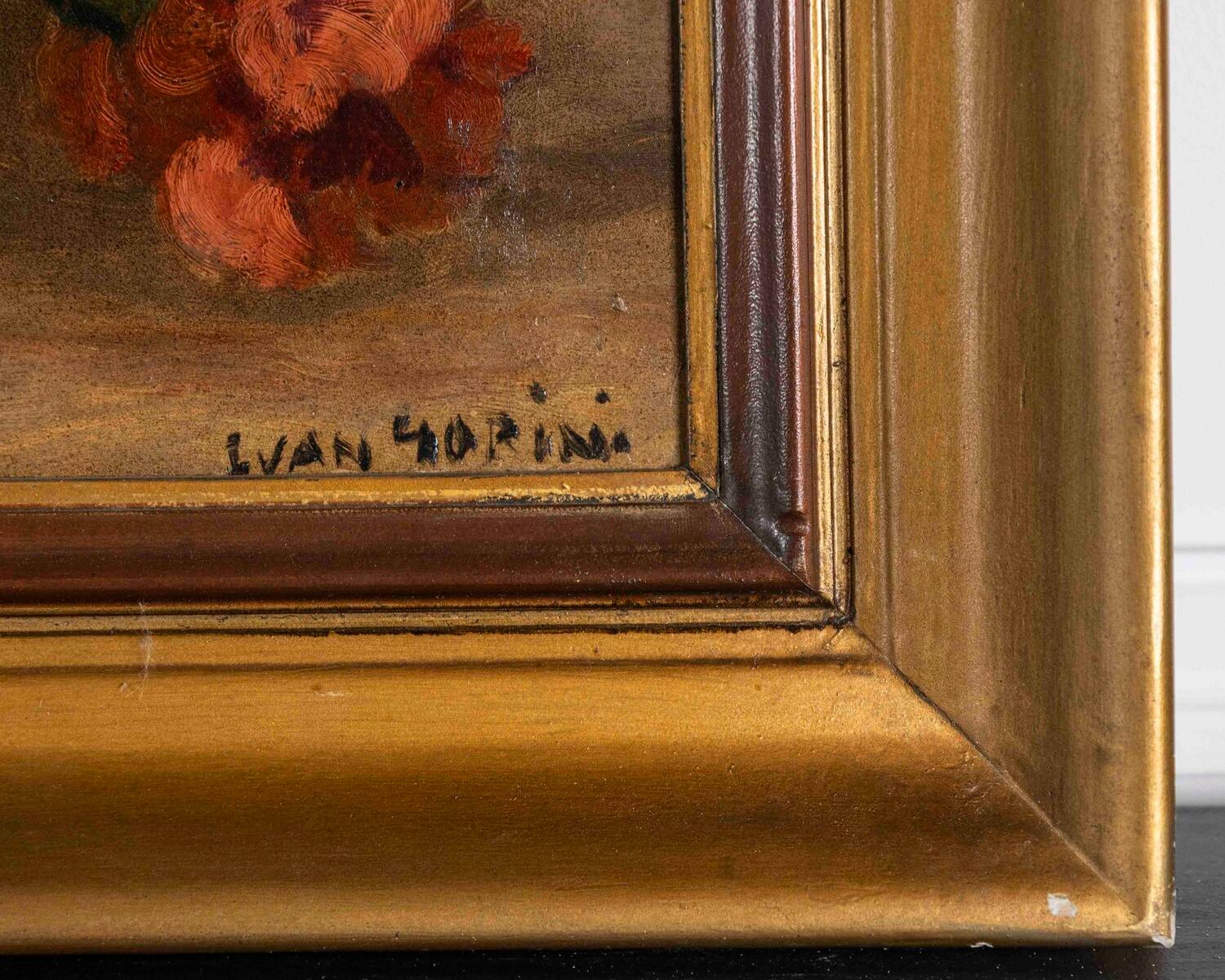 Ivan Gorini, Still Life with Flowers, Oil on Panel - JAA