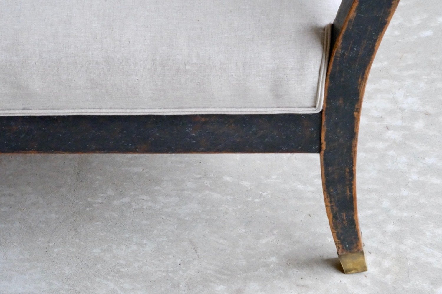 Freestanding Karl Johan Bench in Black Paint, circa 1830 - JAA