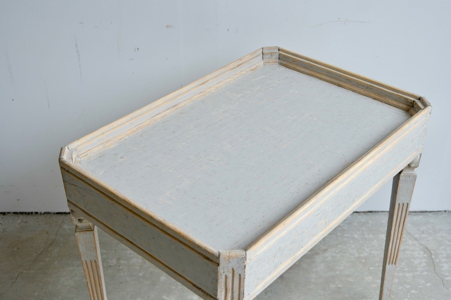 Gustavian Tea Table in Grey Paint, circa 1850 - JAA