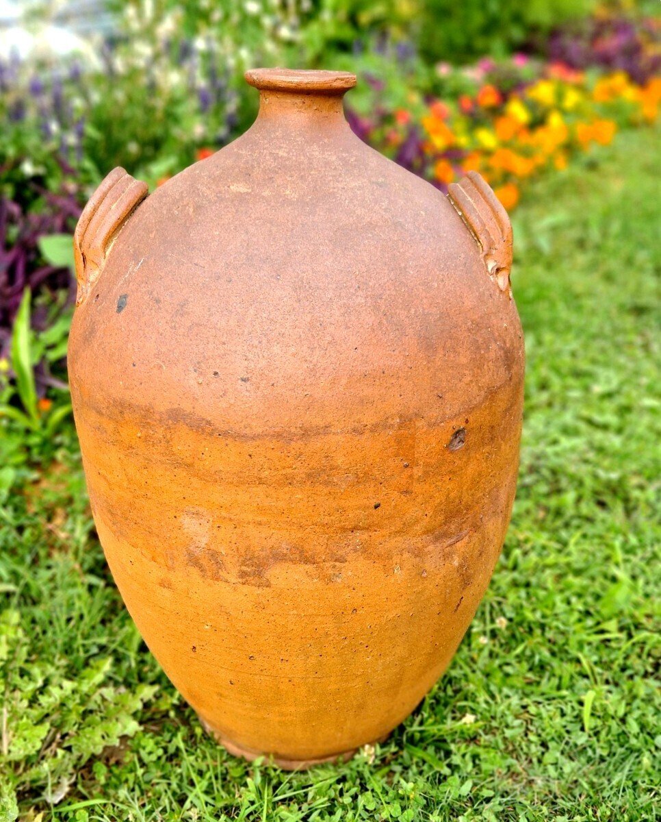 19th Century French Glazed Stoneware Jar with Two Handles - JAA