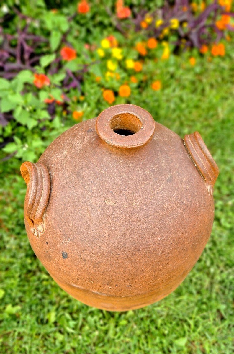 19th Century French Glazed Stoneware Jar with Two Handles - JAA