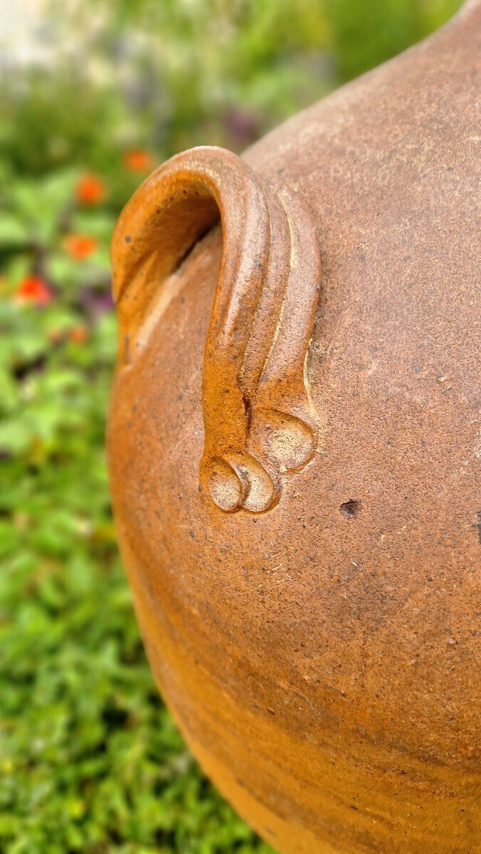 19th Century French Glazed Stoneware Jar with Two Handles - JAA