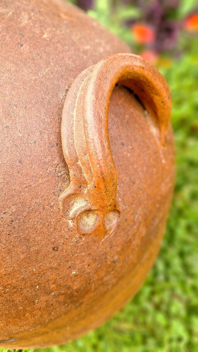 19th Century French Glazed Stoneware Jar with Two Handles - JAA