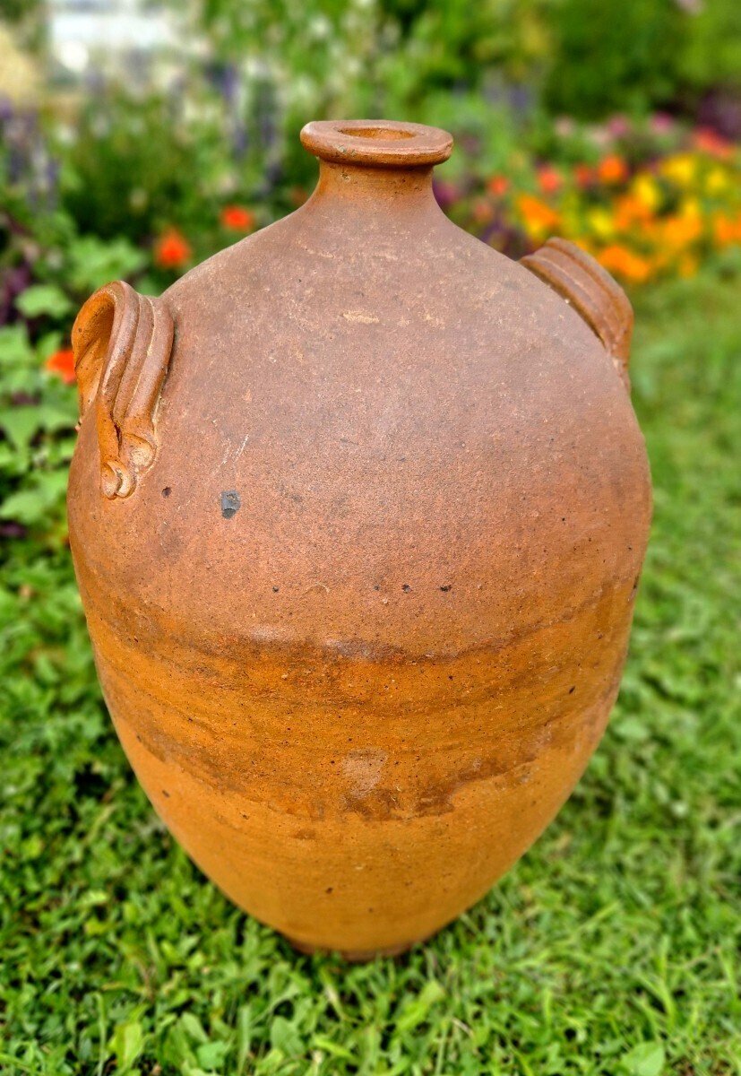 19th Century French Glazed Stoneware Jar with Two Handles - JAA