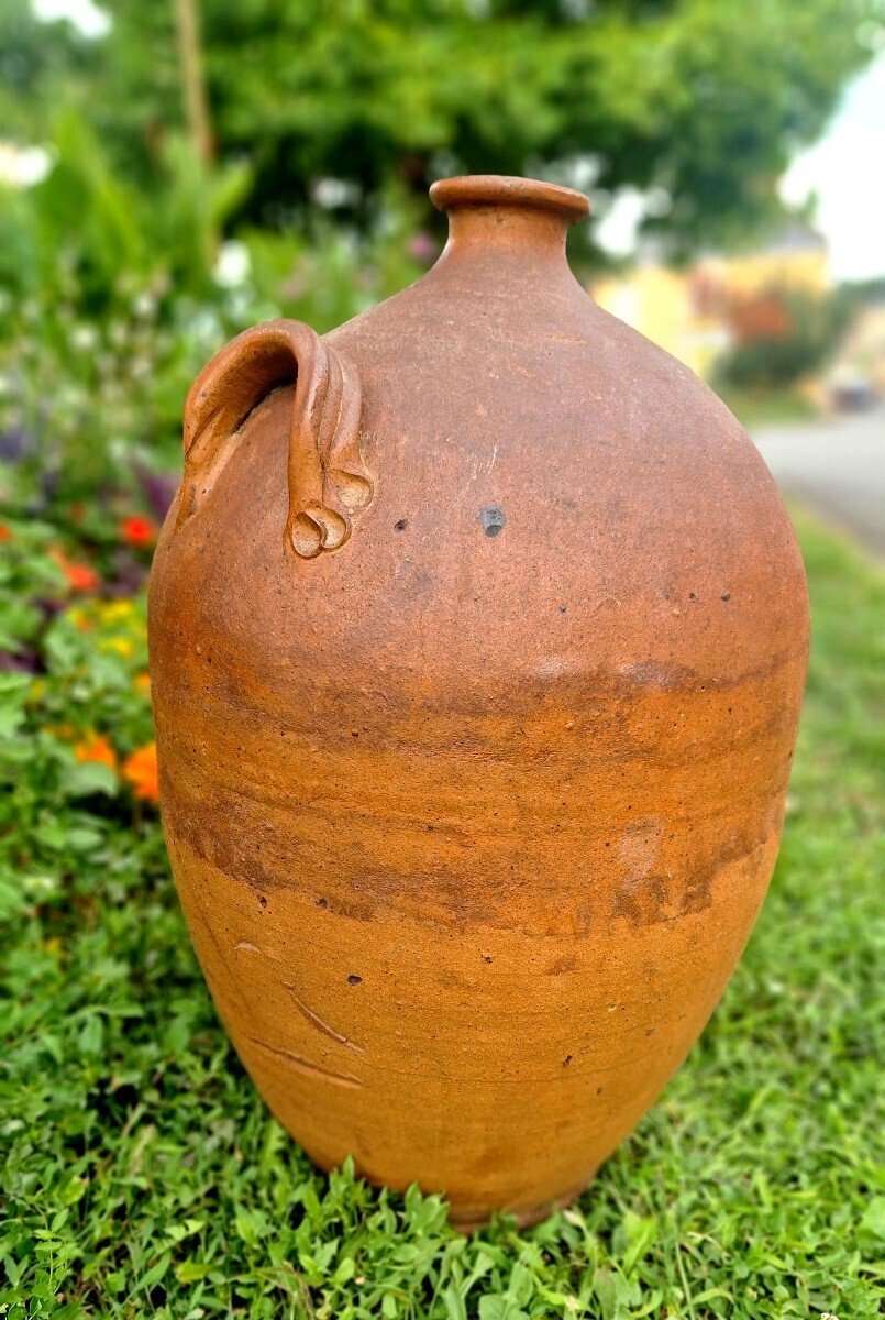 19th Century French Glazed Stoneware Jar with Two Handles - JAA
