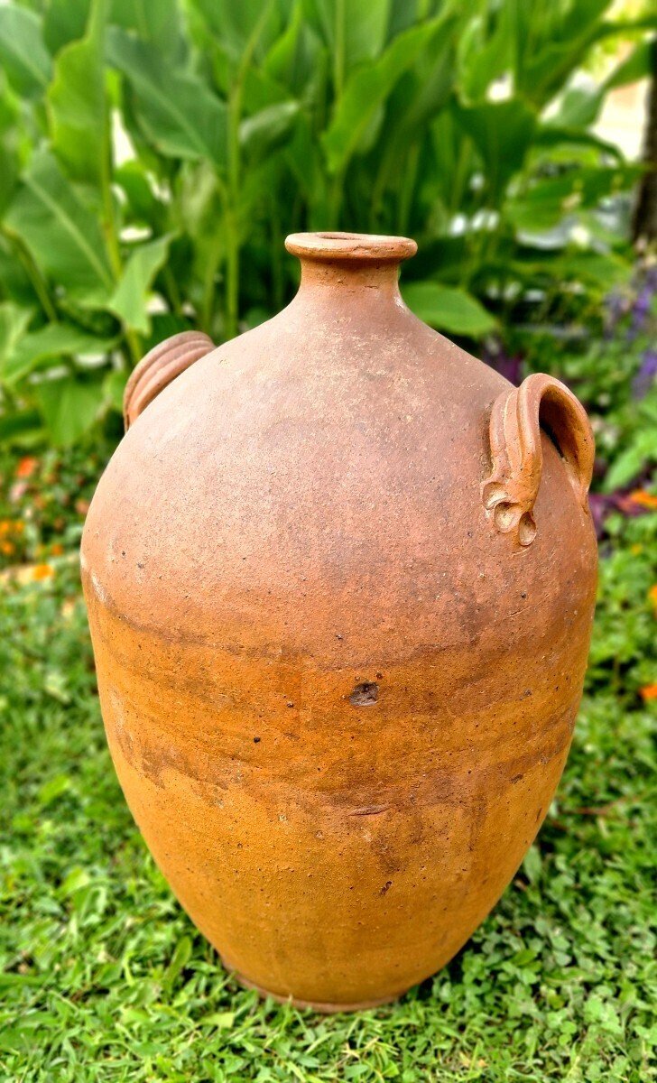 19th Century French Glazed Stoneware Jar with Two Handles - JAA