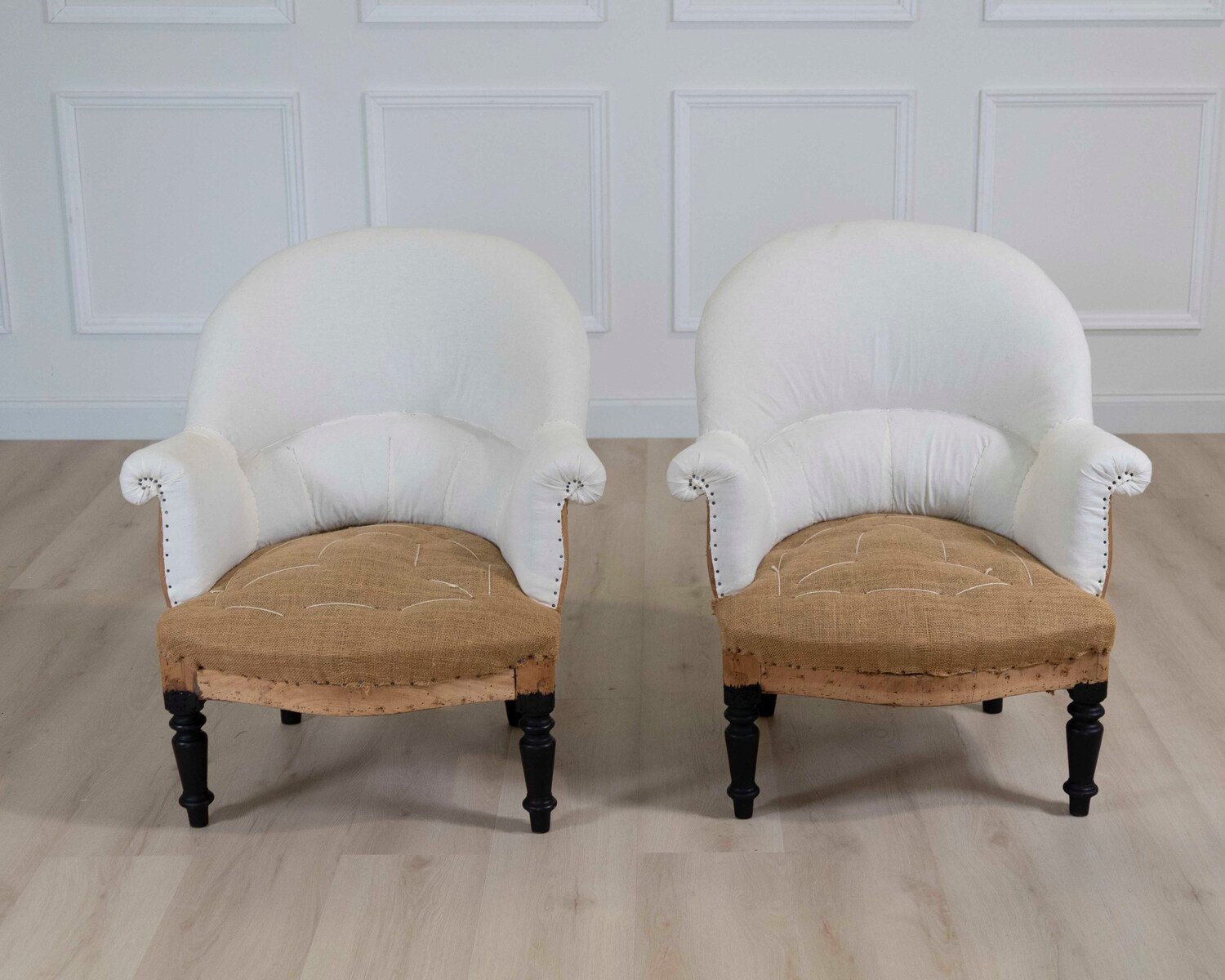 Pair of 19th Century French Chairs, Ready to Upholster - JAA