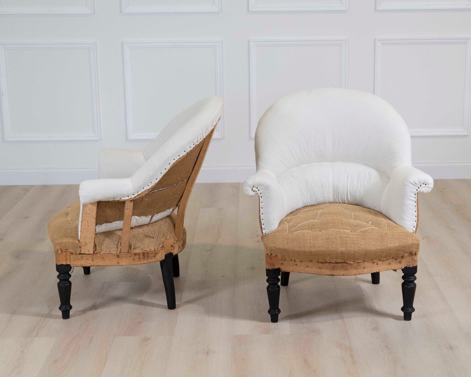 Pair of 19th Century French Chairs, Ready to Upholster - JAA