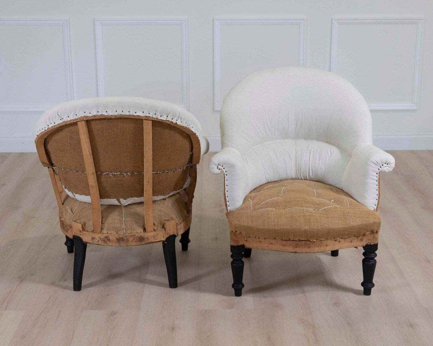 Pair of 19th Century French Chairs, Ready to Upholster - JAA