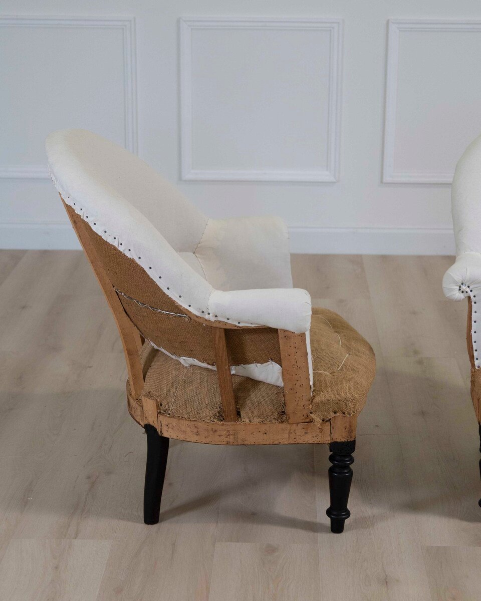 Pair of 19th Century French Chairs, Ready to Upholster - JAA