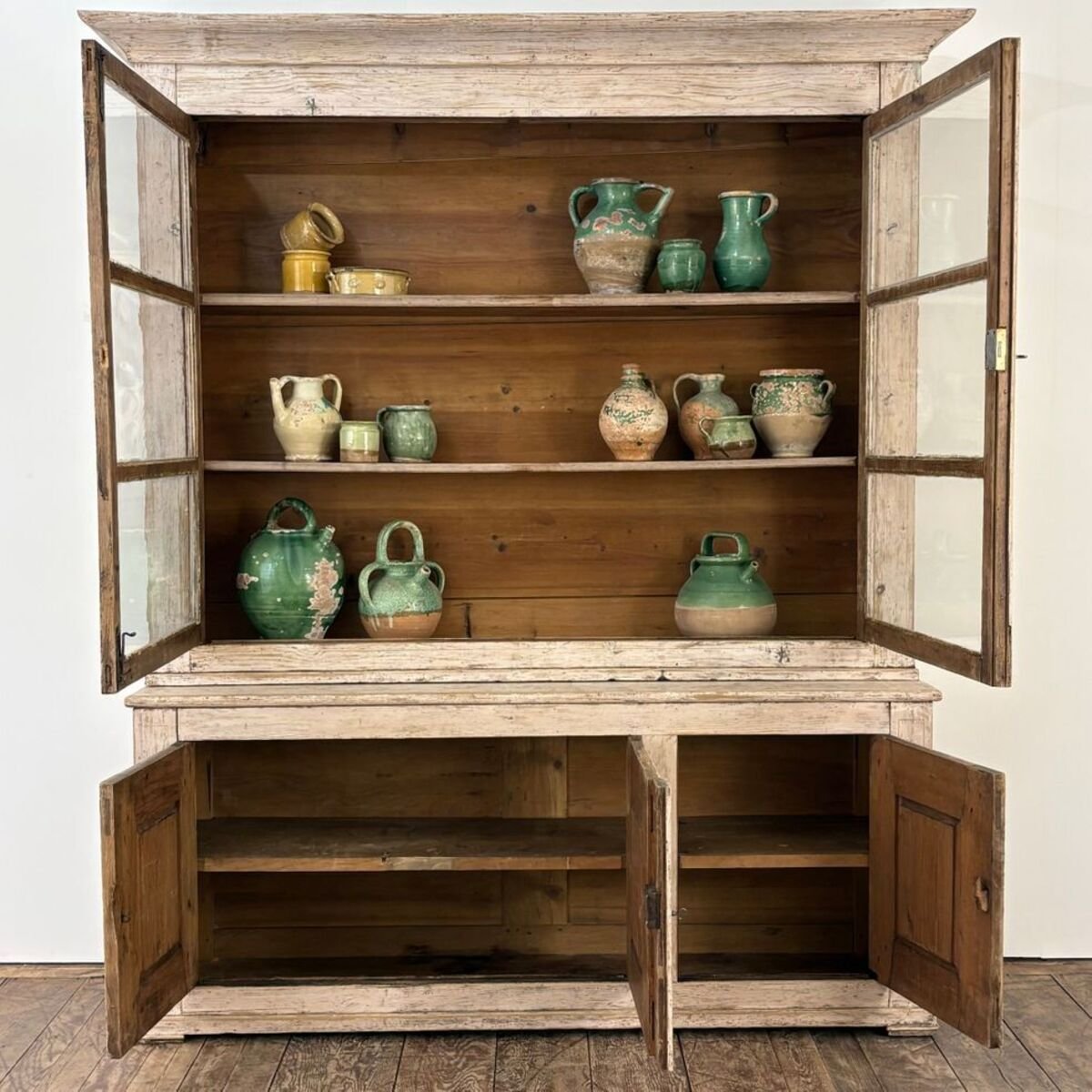 Two-Piece Painted Pine Bookcase, Scandinavia, 19th Century - JAA