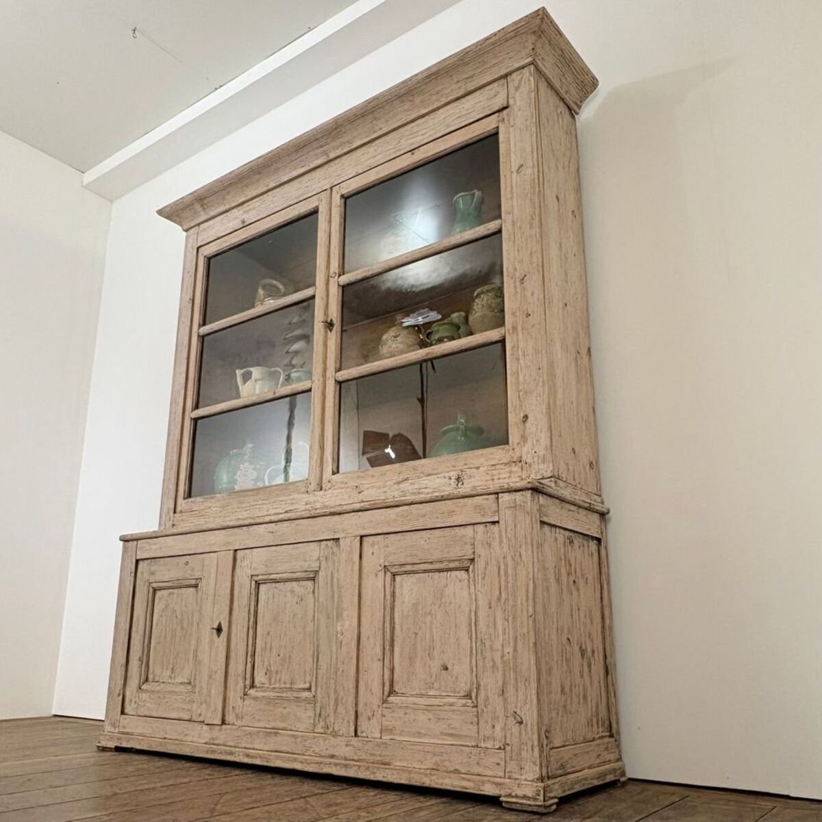 Two-Piece Painted Pine Bookcase, Scandinavia, 19th Century - JAA
