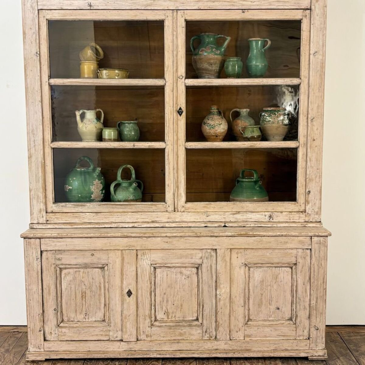 Two-Piece Painted Pine Bookcase, Scandinavia, 19th Century - JAA