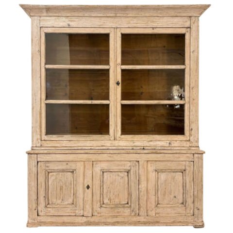 Two-Piece Painted Pine Bookcase, Scandinavia, 19th Century