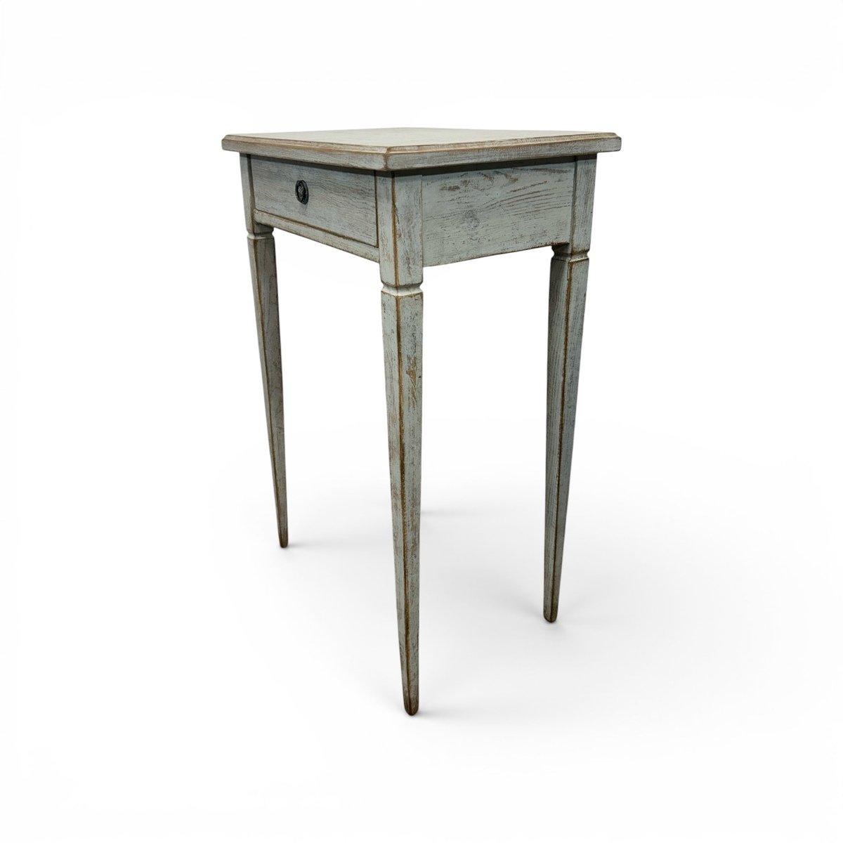 A pair of Swedish side tables in a mix of pale blue and grey. - JAA