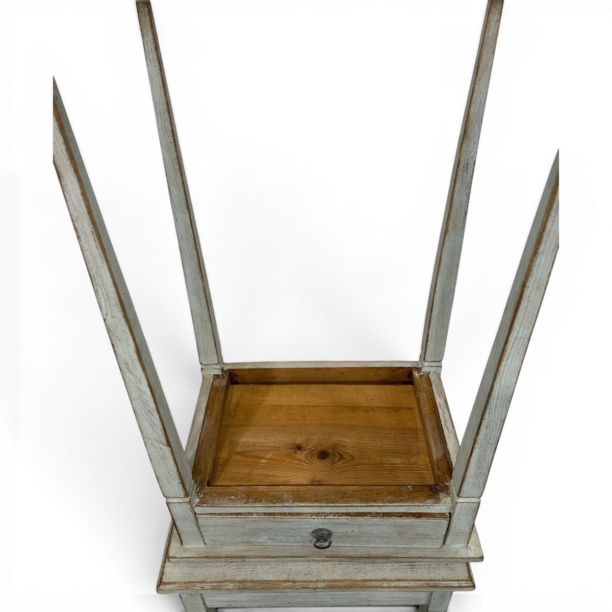 A pair of Swedish side tables in a mix of pale blue and grey. - JAA