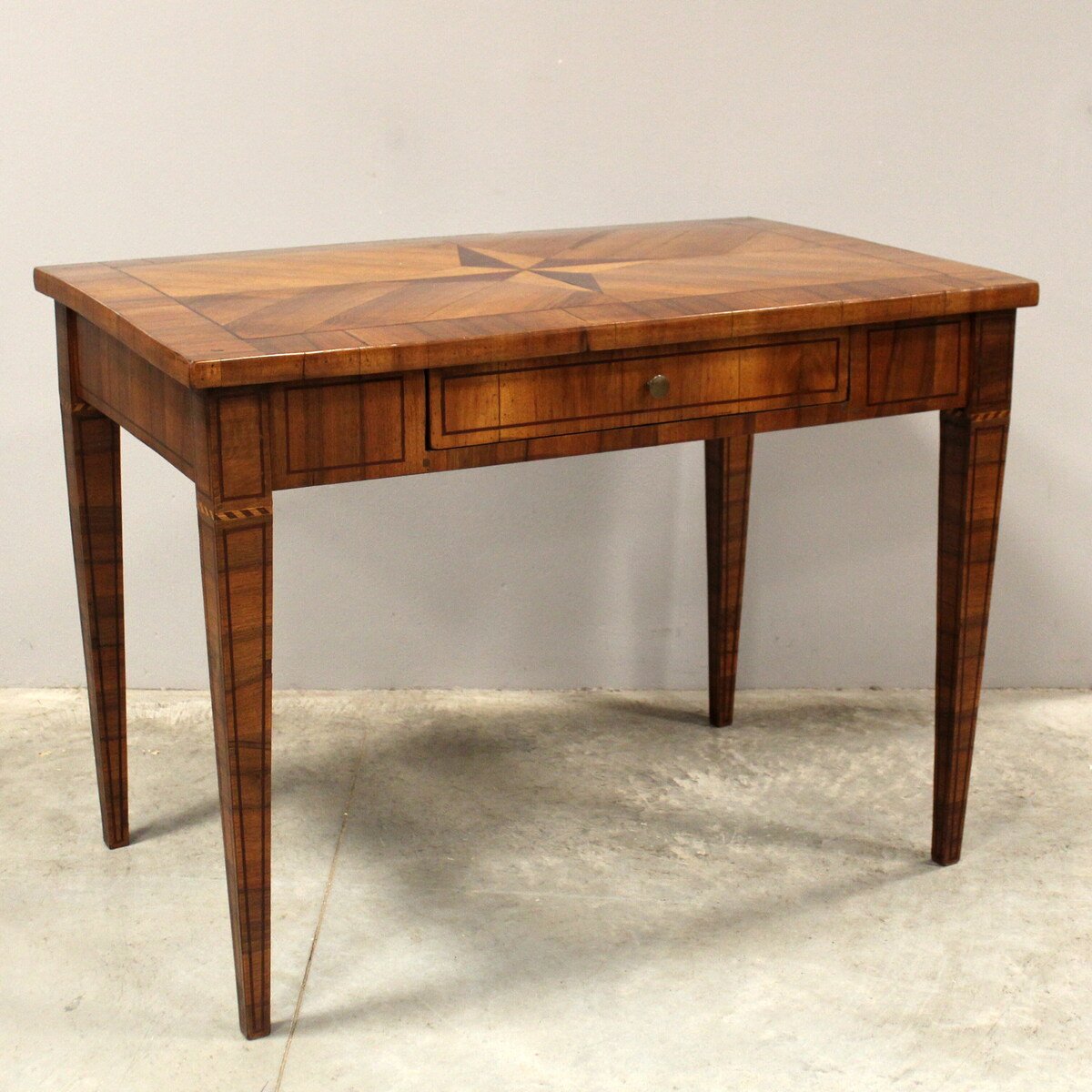 Louis XVI Walnut and Cherrywood Marquetry Writing Table, Late 18th Century - JAA