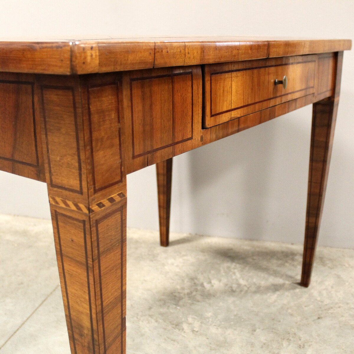 Louis XVI Walnut and Cherrywood Marquetry Writing Table, Late 18th Century - JAA