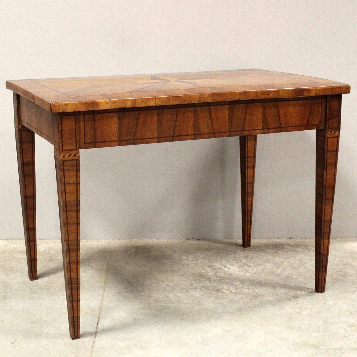 Louis XVI Walnut and Cherrywood Marquetry Writing Table, Late 18th Century - JAA