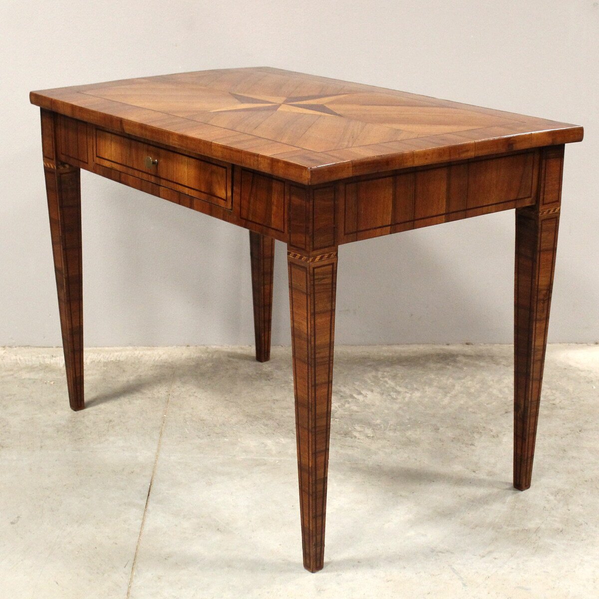 Louis XVI Walnut and Cherrywood Marquetry Writing Table, Late 18th Century - JAA
