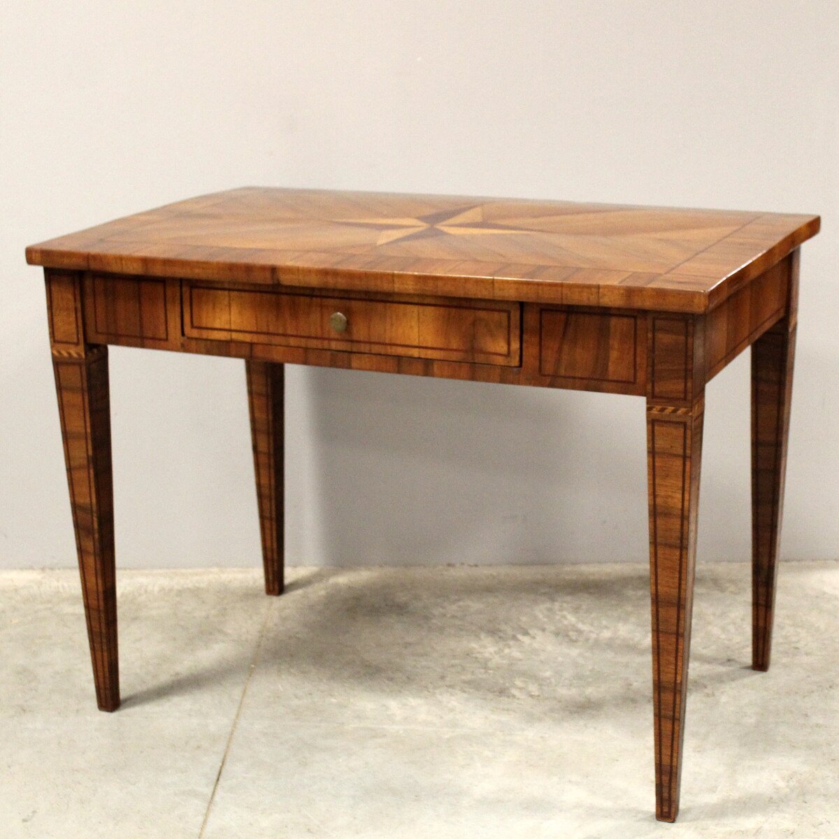 Louis XVI Walnut and Cherrywood Marquetry Writing Table, Late 18th Century - JAA