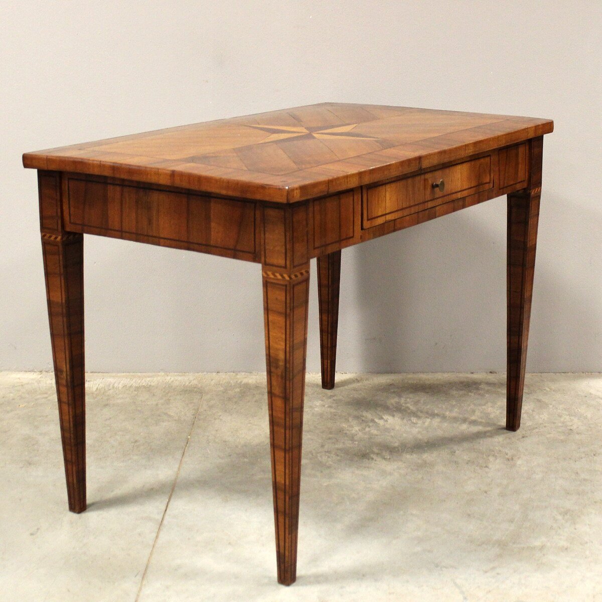 Louis XVI Walnut and Cherrywood Marquetry Writing Table, Late 18th Century - JAA