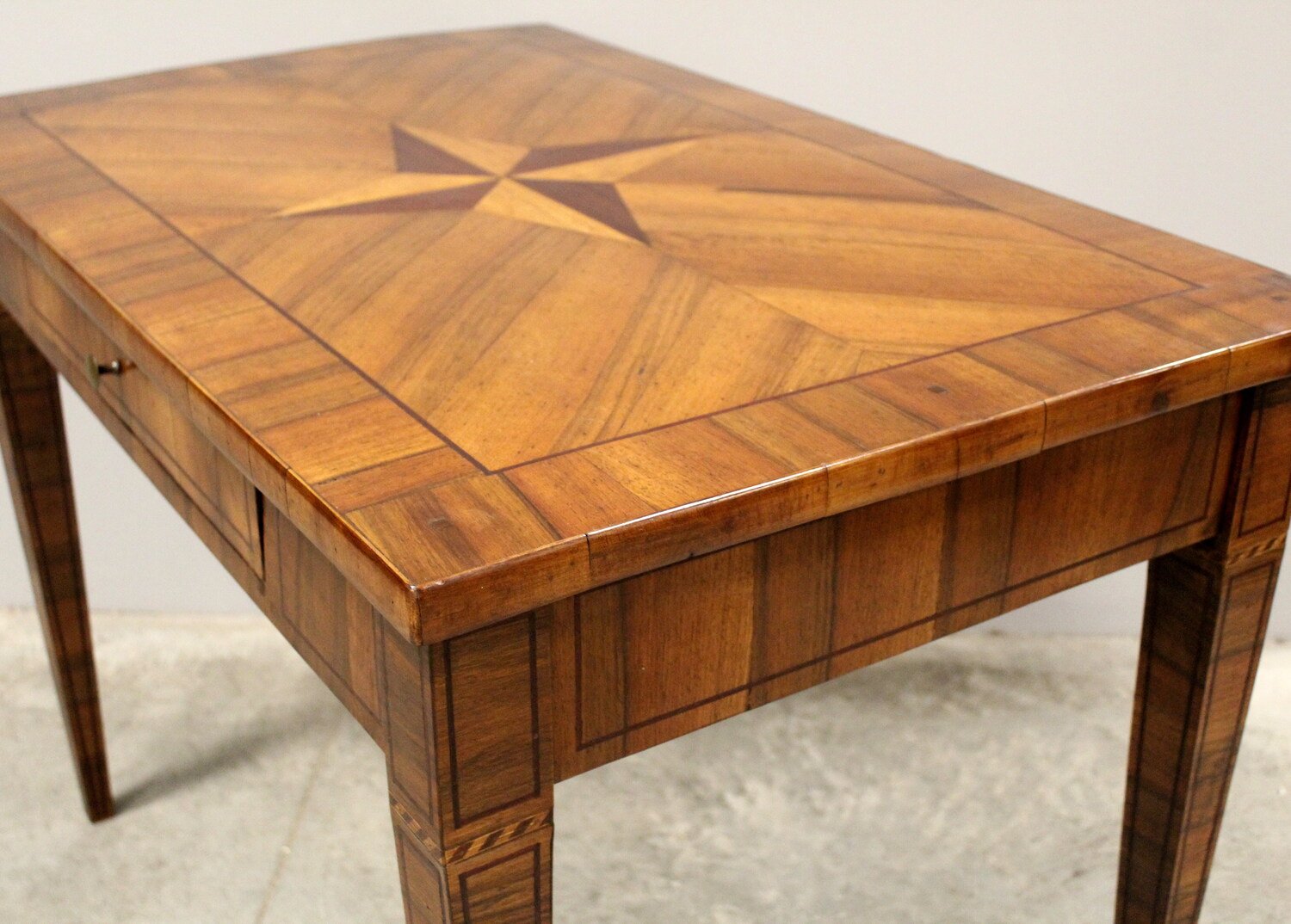 Louis XVI Walnut and Cherrywood Marquetry Writing Table, Late 18th Century - JAA