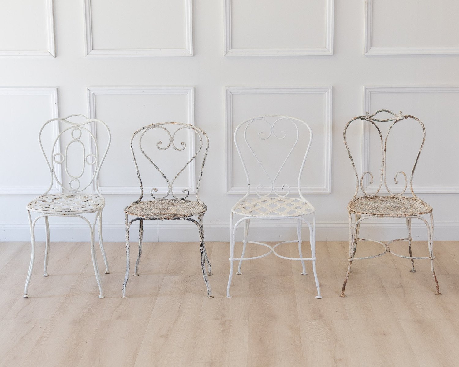 Set of Four French Garden Chairs, 20th Century - JAA