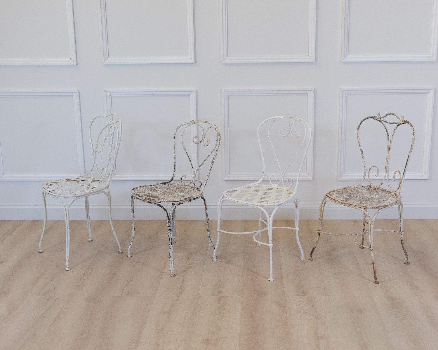 Set of Four French Garden Chairs, 20th Century - JAA