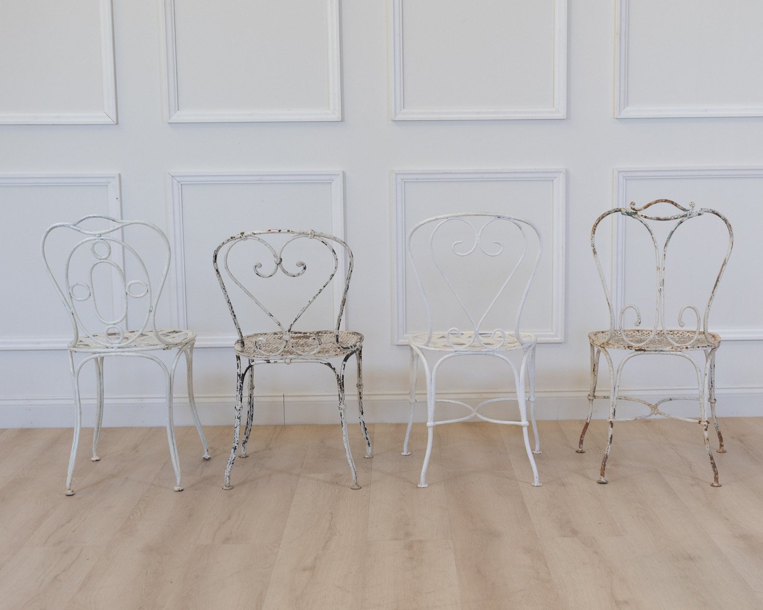 Set of Four French Garden Chairs, 20th Century - JAA