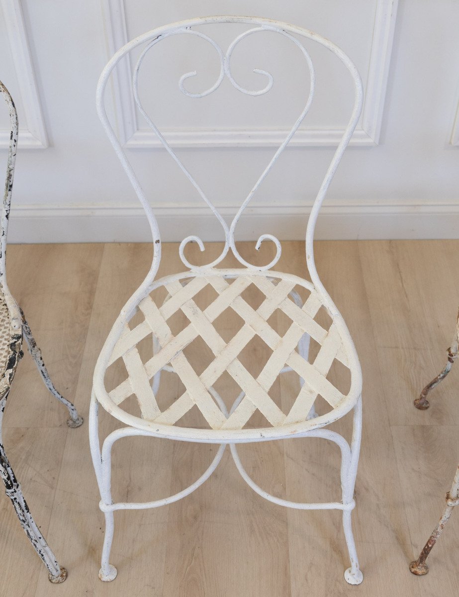 Set of Four French Garden Chairs, 20th Century - JAA