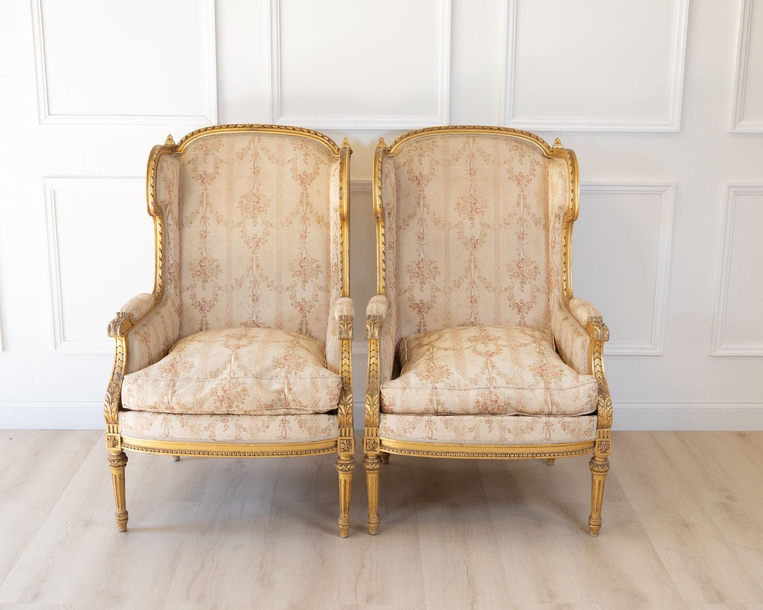 Pair of Louis XVI Style Giltwood Armchairs, circa 1920 - JAA