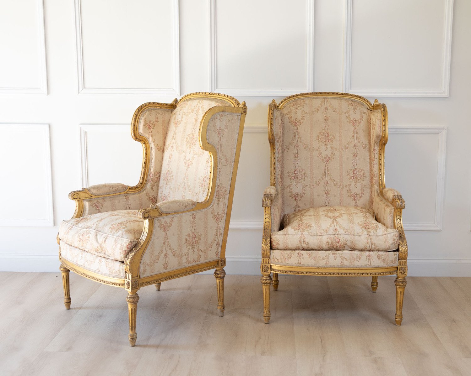Pair of Louis XVI Style Giltwood Armchairs, circa 1920 - JAA