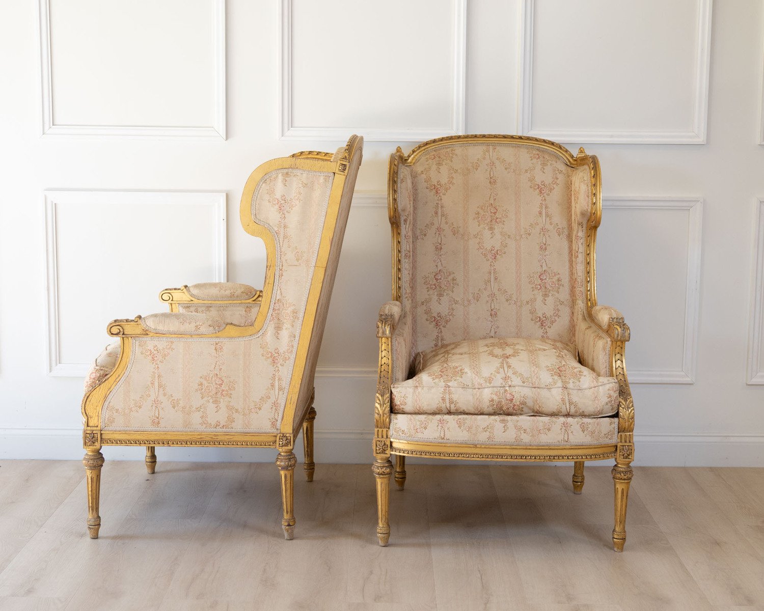 Pair of Louis XVI Style Giltwood Armchairs, circa 1920 - JAA