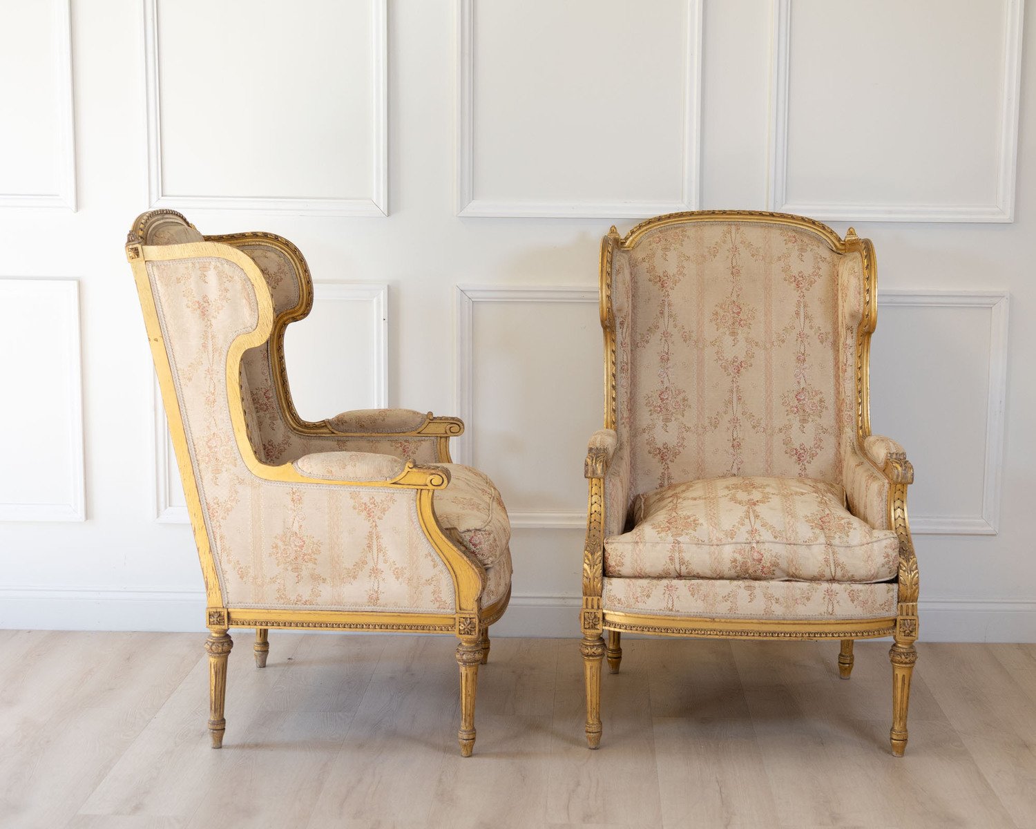 Pair of Louis XVI Style Giltwood Armchairs, circa 1920 - JAA