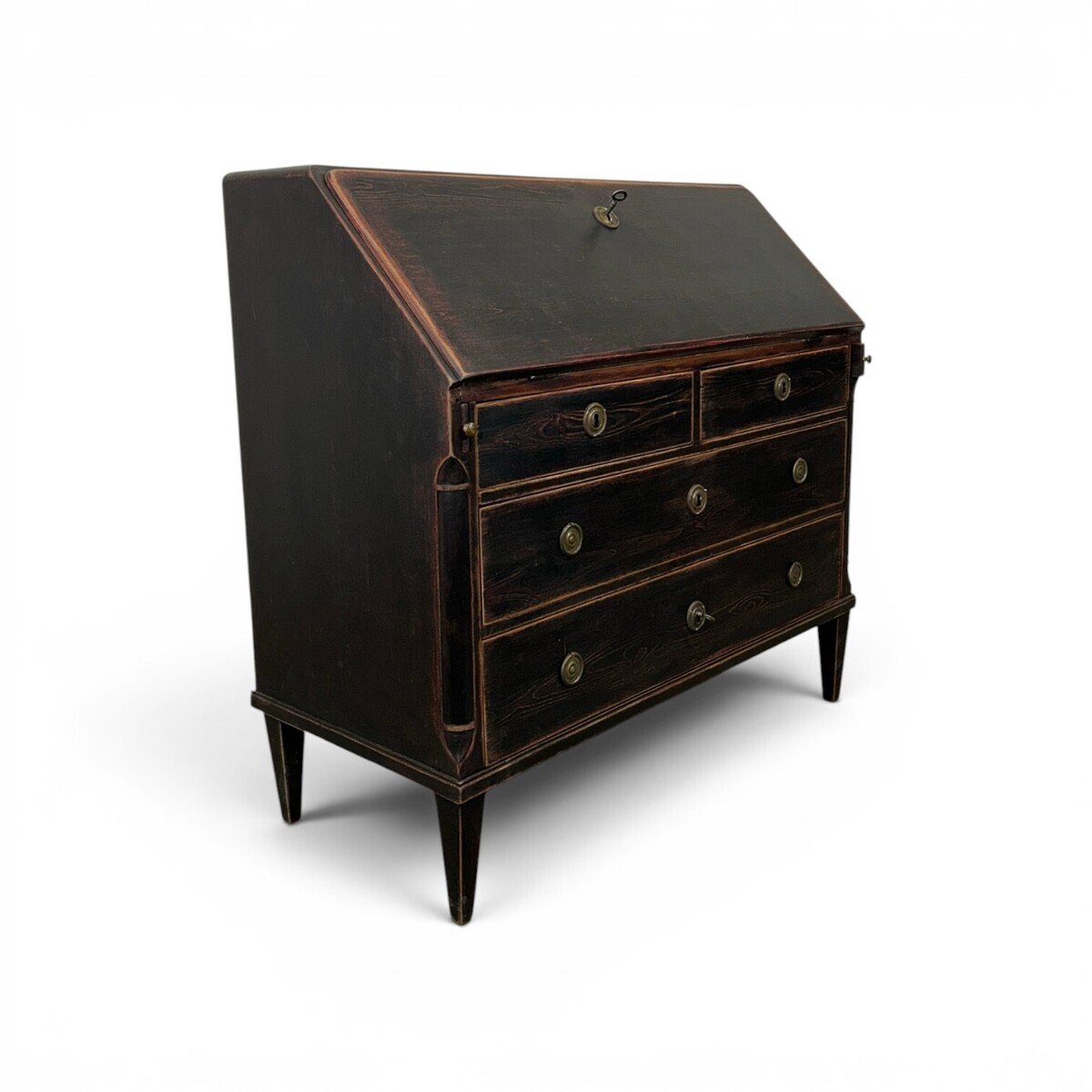 A beautiful Gustavian black bureau from the early 1800s - JAA